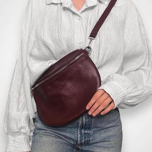Leder Crossbody Bag Damen, Umhängetasche Leder, Bauchtasche Damen, Schultertasche Echtleder, Crossbody Tasche Damen, Farbauswahl