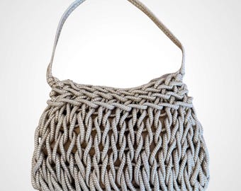 Bolsa transversal boho de macramê para mulheres, feita à mão, bolsa de ombro para festivais e verão, presente ideal para mulheres.