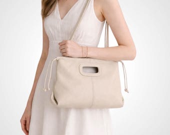 Genuine Leather Handbag for Women – Elegant Leather Bag, Top Handle Bag, Leather Crossbody Bag, Shoulder Bag, Spring Colors