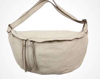 Bolsa transversal XXL em couro lavado, bolsa grande de couro feminina com diversas opções de cores.