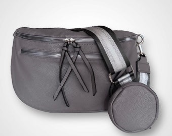 VERA, XL crossbody bag, women's shoulder bag, xl belly bag, crossbag gray, crossbody bag gray, cross body bag, sling bag, hip bag, bags