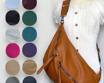 Bolsa transversal LUNA XXL vegana, bolsa de ombro grande para mulheres, bolsa tiracolo com várias opções de cores.