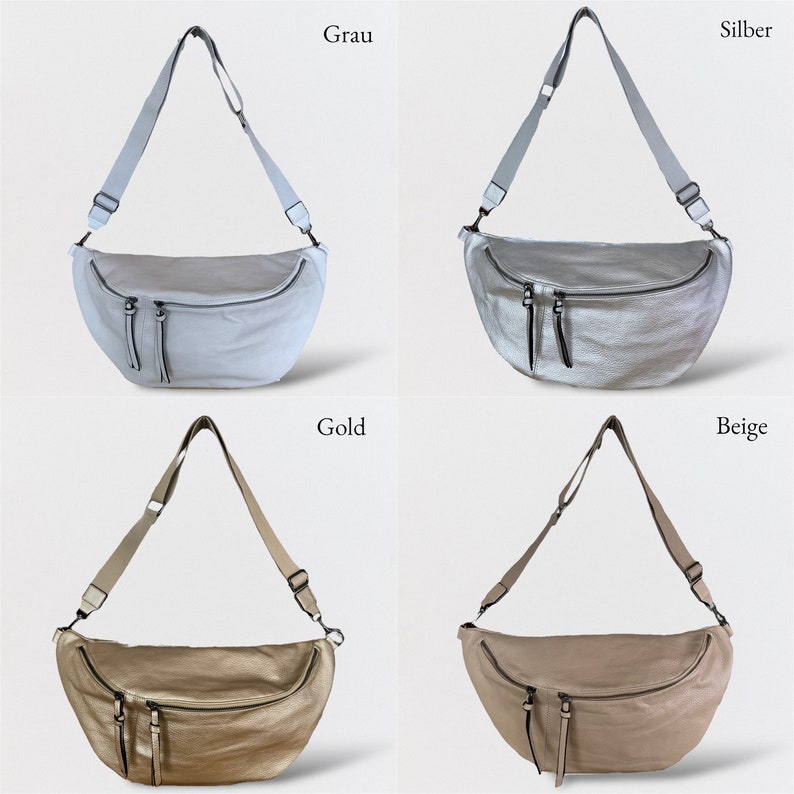 LUNA, XXL Crossbody Tas, Crossbag, Schoudertas, Buiktas, Sling Bag, Heuptas, Halve Maan Tas, Cross Body Tas, Maantas Kleur selectie afbeelding 5