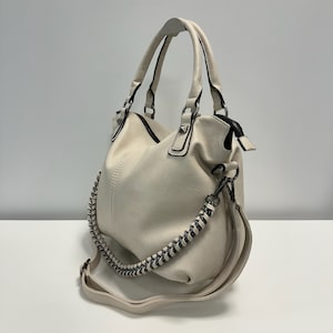 Women's handbag DAVY, hobo bag, shoulder bag, handle bag, sail rope strap, shoulder bag, slouchy bag, large bag, brown image 5