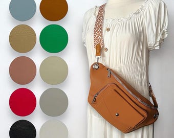 Bolsa transversal CLEO, vegana, pochete feminina grande com compartimento para smartphone.
