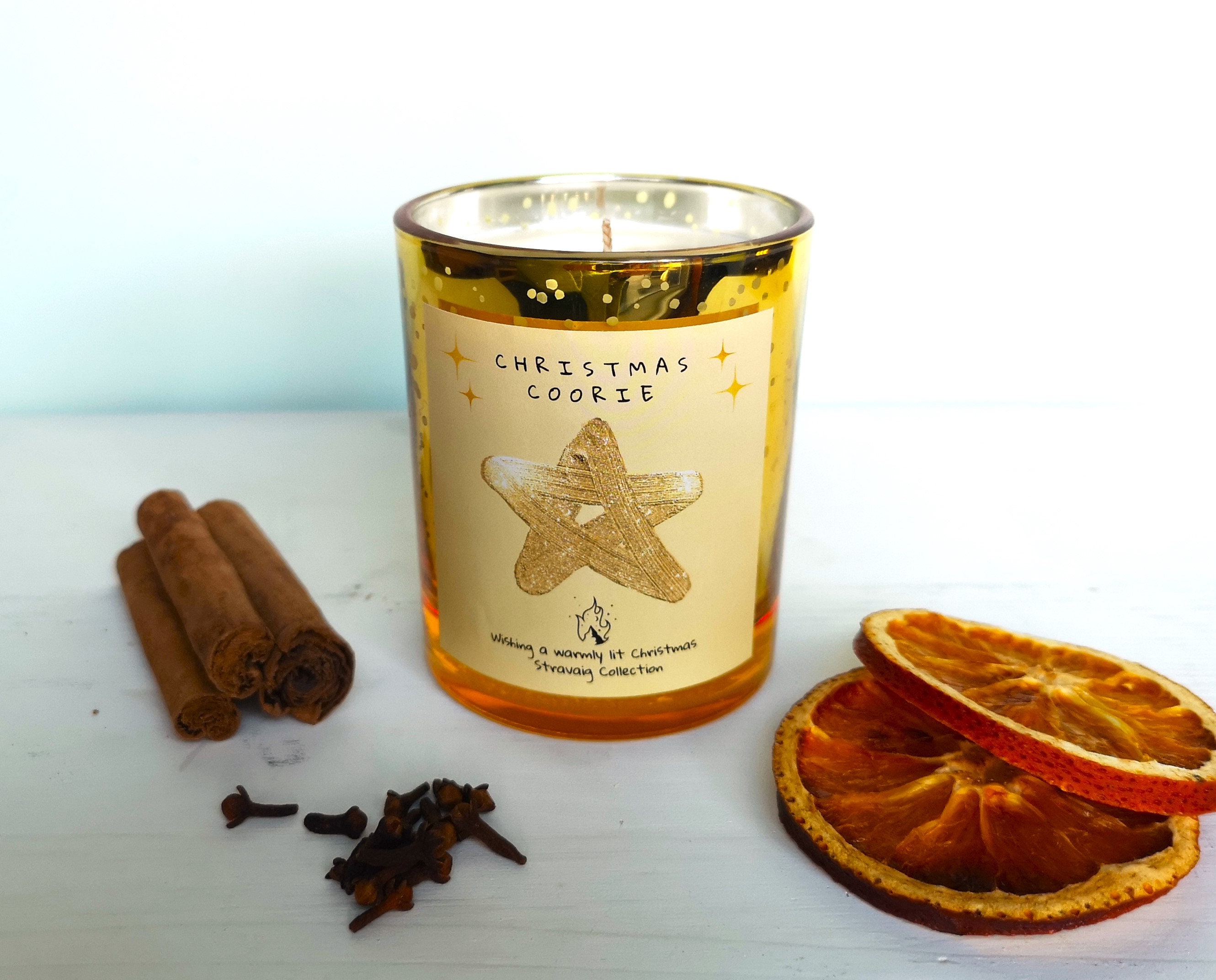 Scottish Christmas Coorie Candle Gold Glitter Candle Etsy UK