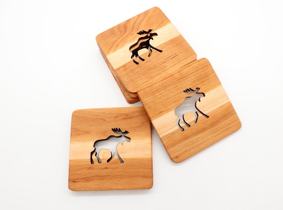 Wholesale Handmade Laser Cut Black Alder Wood Coaster With Etsy
