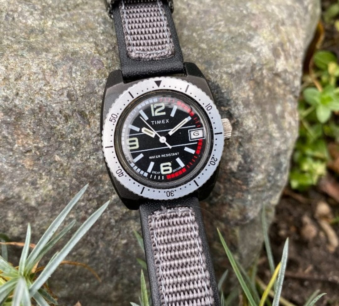 Mens Vintage Timex Divers Watch Dated 1980 Etsy