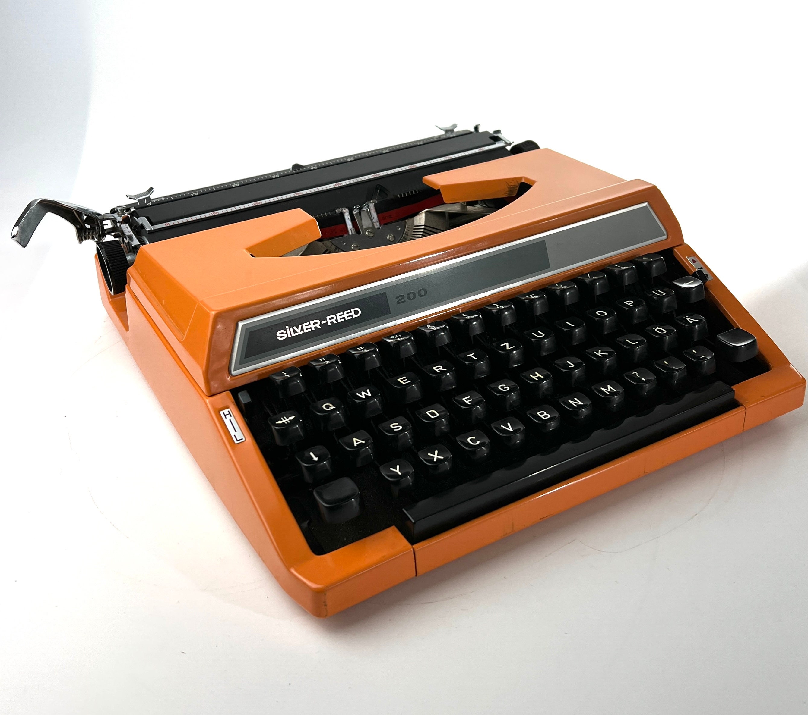 Silver Reed 200 Typewriter Vintage Orange Fully Working Great 