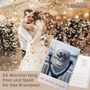 52 Postkarten Hochzeit Vintage Hochzeitsspiel Karten Set für 52 Wochen, jede Woche eine Postkarte für das Brautpaar, wie ein Gästebuch Bild 4