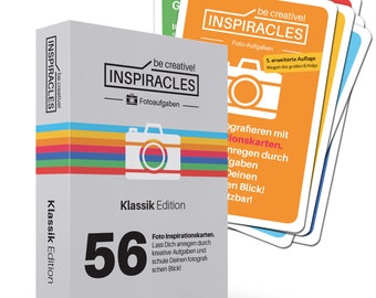 Inspiracles Fotoaufgaben – Fotografieren für Einsteiger, Inspiration & Fotografieren Lernen mit 52 Foto Aufgaben + 10 Spickzettel, Geschenk