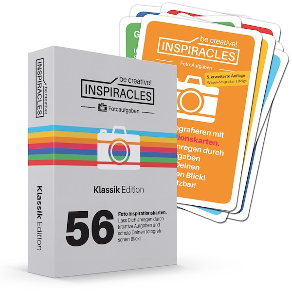 Inspiracles Fotoaufgaben – Fotografieren für Einsteiger, Inspiration & Fotografieren Lernen mit 52 Foto Aufgaben + 10 Spickzettel, Geschenk