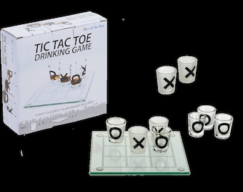 Glas-Trinkspiel, Tic Tac Toe, mit 9 Glasern