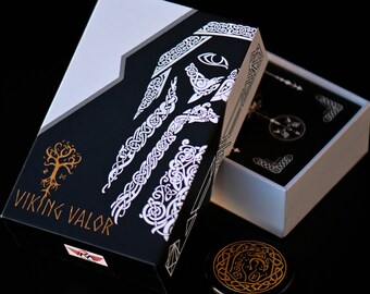 Unique tarot deck with Guidebook - Viking Valor, 78 Major&Minor Arcana cards, inspired by Vikings folklore, Custom Design, Oracle Deck Gift.