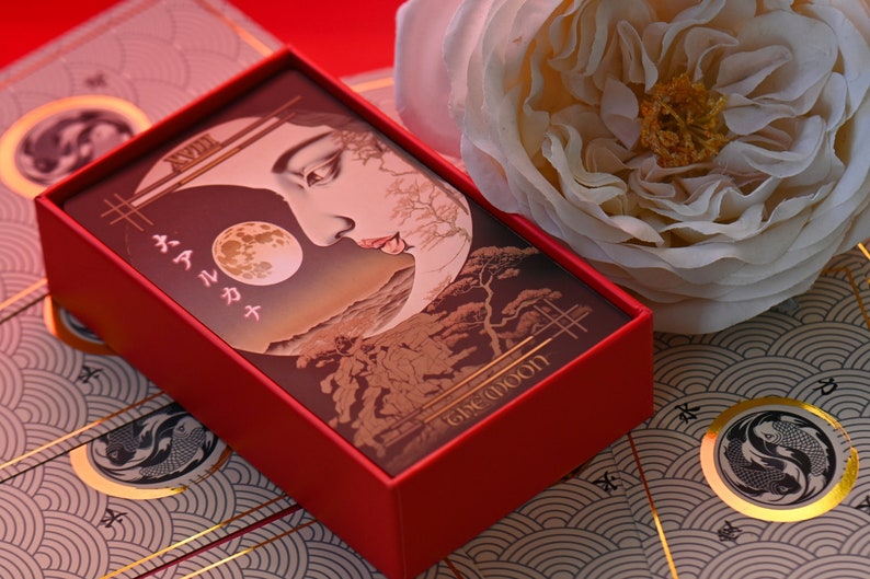 Jeu de tarots en précommande Reitekina tabi, jeu de tarots avec guide, 78 cartes, conception personnalisée, feuille d'or, jeu de cartes Oracle. image 3
