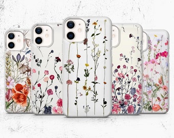 Wilde Wiese Blumen Handyhülle Pflanzen Handyhülle für iPhone 15, 14, 13, 12 Pro, 11, XR, XS, 8, 7 Samsung S22, S21, A51, A71 Huawei P30,P40, P50