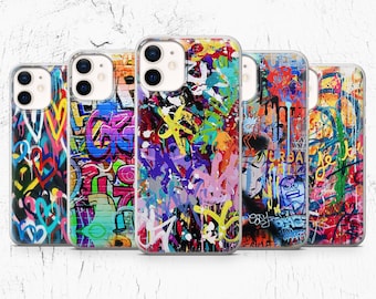 Graffiti Phone Case Street art Cover for iPhone 14. 13, 7, 8+, XS, XR, 11 Pro & Samsung S20, A13, A33, A53, A40, A50, A51, Huawei P30