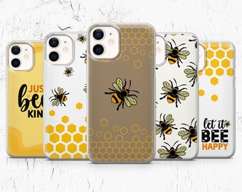 Bee Phone Case Bumble Bee Flower Cover for iPhone 14, 13, 12 Pro, 11, XR, XS, 8, 7 Samsung S22, S21, A40, A51, A71 Huawei P30, P40, P50