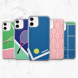 Coque de tennis pour iPhone 16, 15, 14, 14 Pro, 13, 12 Pro, 11, XR, XS, 8+, 7 Samsung A12, S22, S21 Huawei P20, P30 Pixel 9