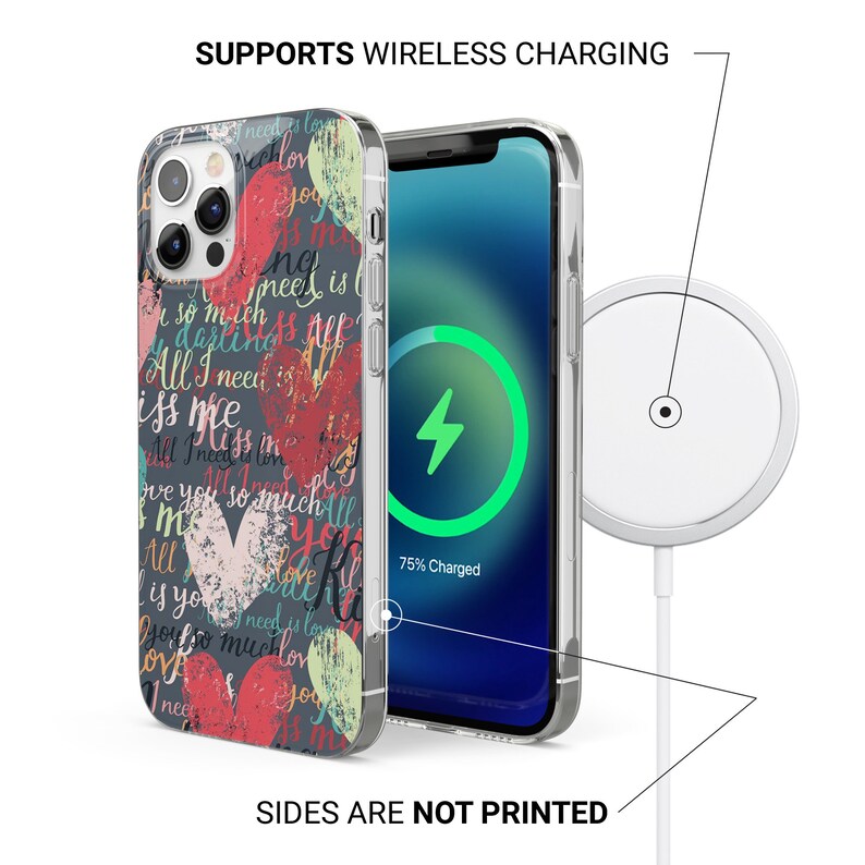 Valentine Day Phone Case Love Heart Cover for iPhone 14, 13, 12 Pro, 11