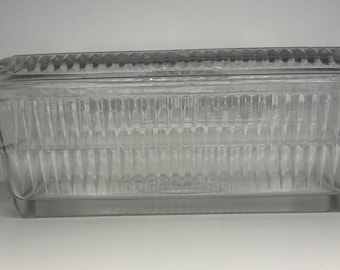 1950s Hoosier Glass Refrigerator Container with Lid
