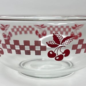 Pyrex Cherry Design 10 Inch Glass Nesting Mixing Bowl