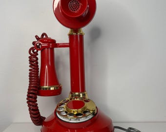 Nord Telecom Vintage Kerzenständer Rot Telefon
