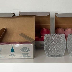 Partylite Crystal Votive Candle Holders and Candles