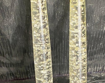 Vintage Clear and Silver Lucite Candles