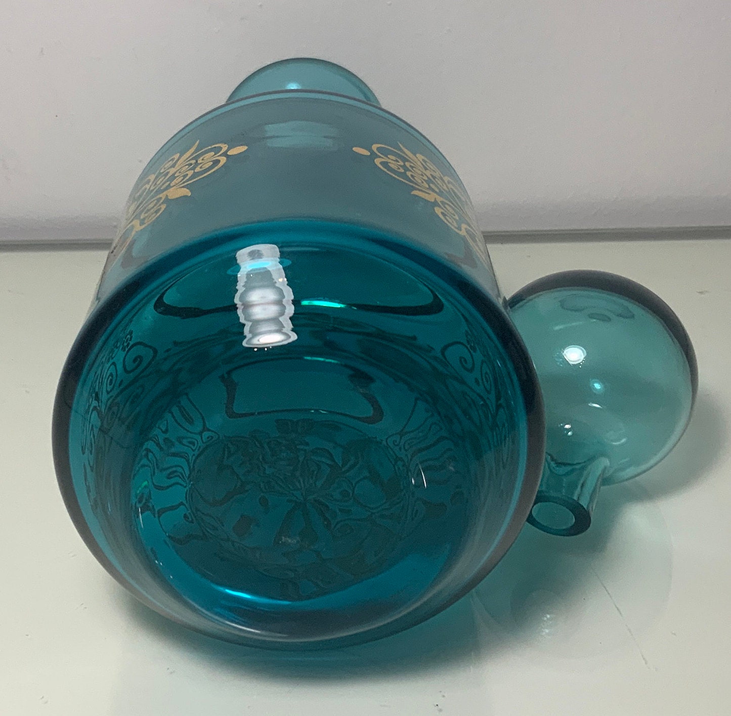 Vintage Cassidys Gold Leaf Decanter and Shot Glasses Etsy