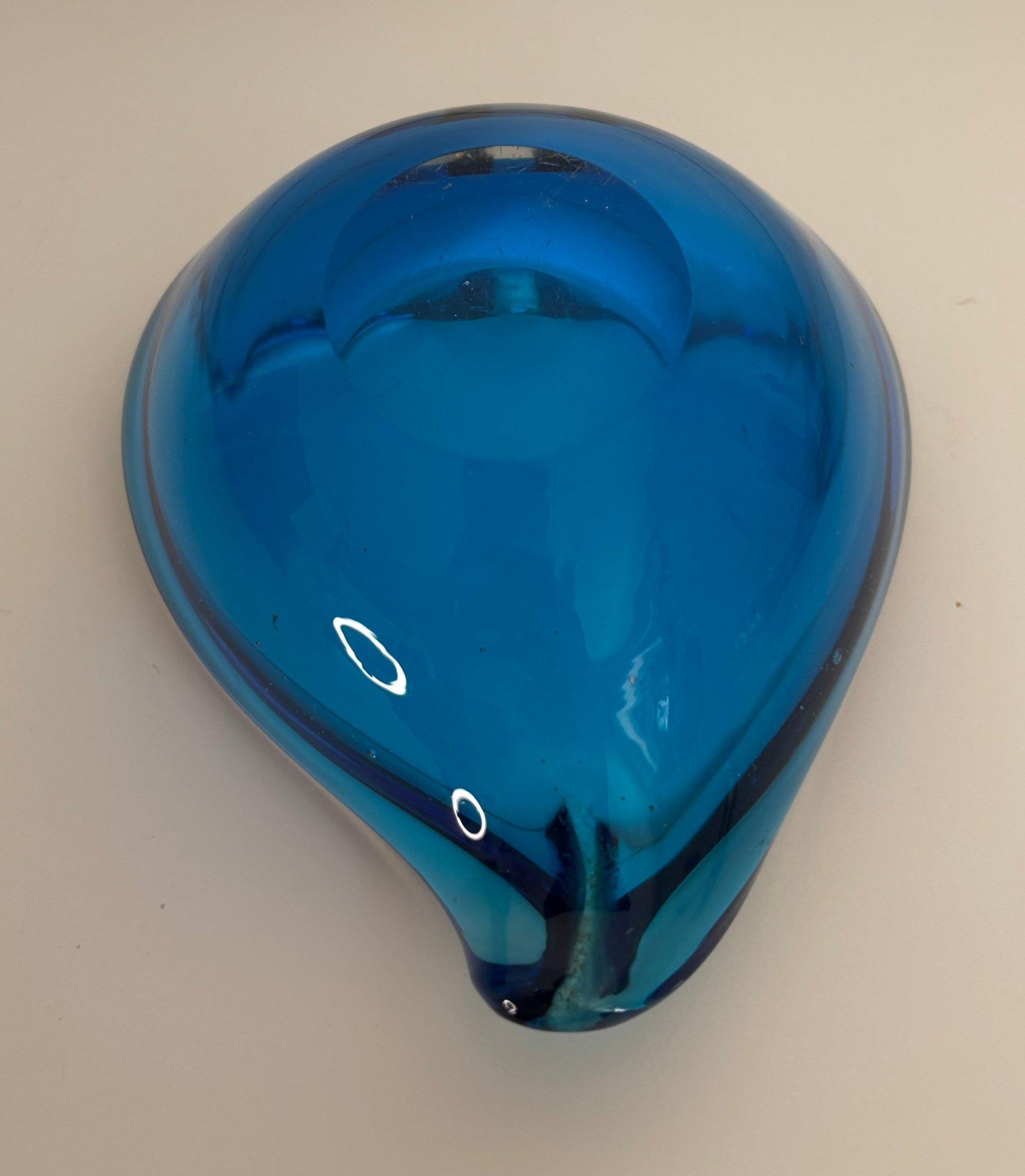 Murano Blue Heart Shaped Art Glass Ashtray - Etsy
