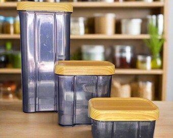 Robex Vintage Holzmaserung Frischhaltedosen Set