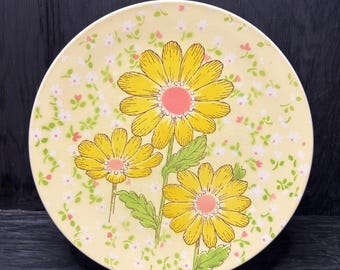 Vintage Mikasa Country Gingham Dinner Plates, Set of Eight, Yellow