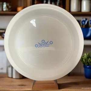 Corning Ware blauwe korenbloemtaart serveerborden