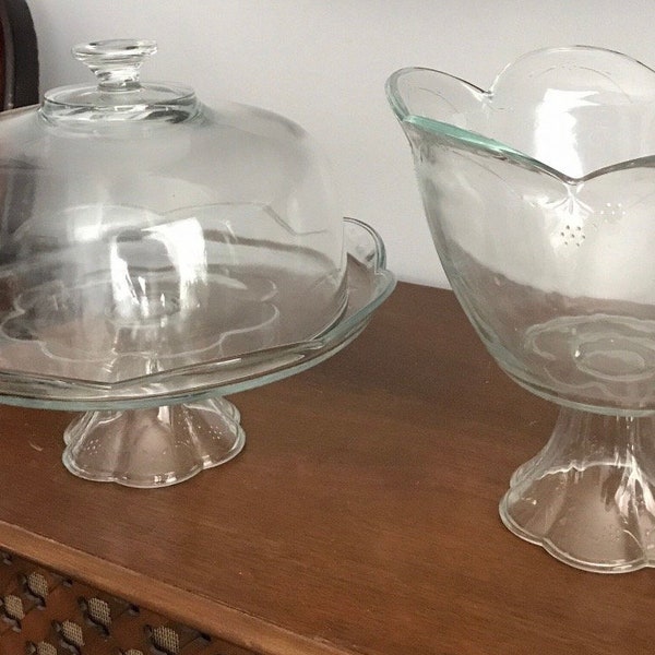 Glass Cake Stand Etsy