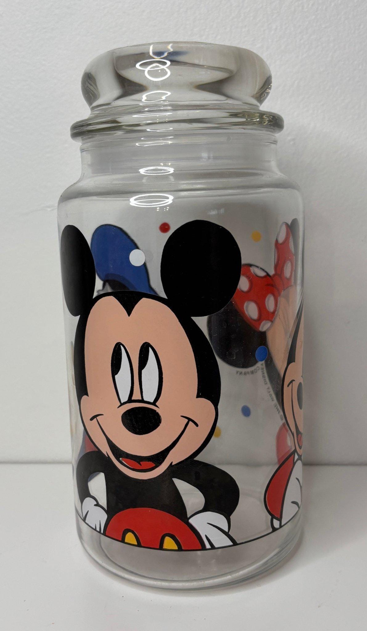 Vintage Anchor Hocking Disney Mickey Minnie Mouse Glass Jar - Etsy