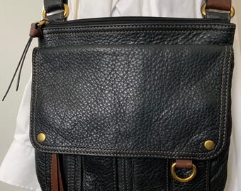 Vintage Fossil Dr Bag Kendall Tan Leder Textil gewebt Satchel Bag Dunkelbraun Tan Herringbone mit Lederhandtasche Etsy