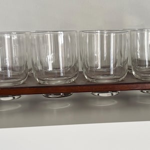 Vintage Eva Zeisel Teak Barware Glasses Set