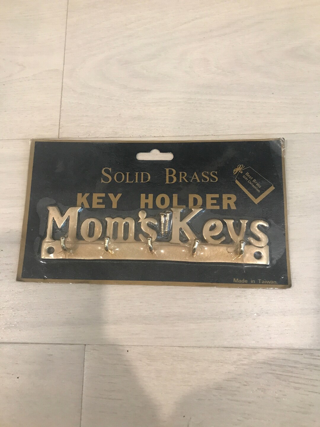 Vintage Brass Moms Keys Key Hook Holder Rack Etsy