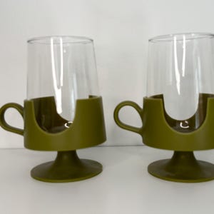 Corningware Glas-Snap Avocado Green Drink Glasses set