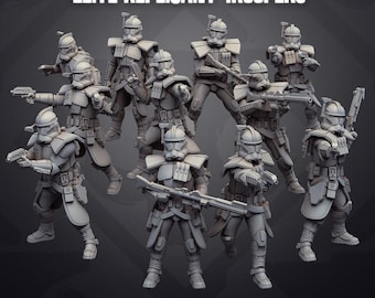 Soldados Replicantes de Élite de la República ARC (11): Miniaturas de resina de 35 mm para Star Wars Legion