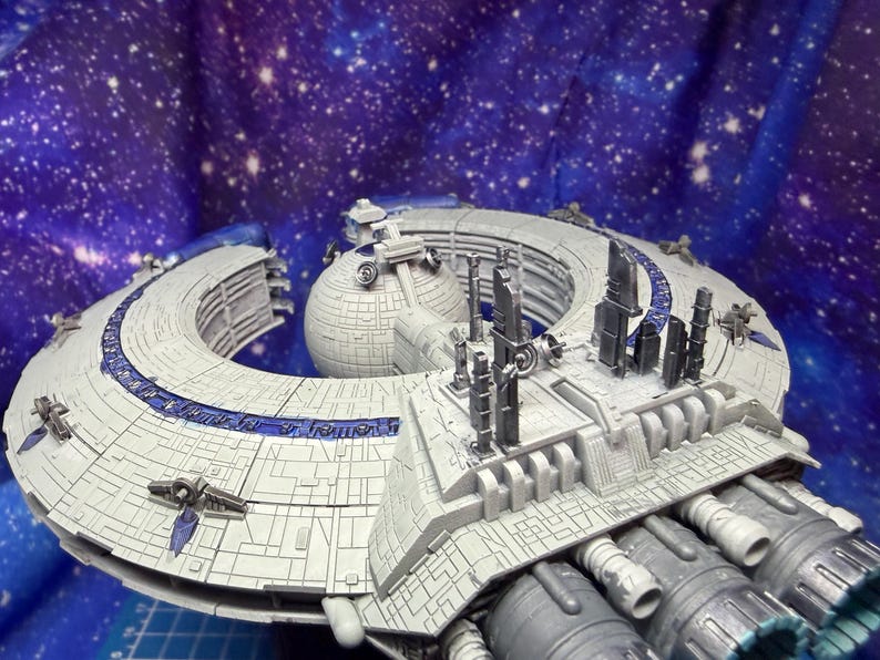 Nave de Controle de Dróides Lucrehulk da CIS para Star Wars Armada Legacy (construção caseira) 186 mm de comprimento imagem 2