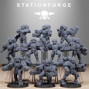 Pack de escuadrones blindados pesados Tarion de StationForge, escala 32 mm (paquete de 10)