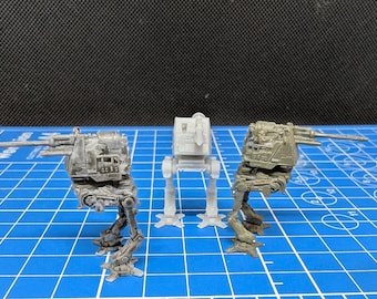 Escuadrón de torretas de defensa todoterreno AT-DT imperiales a escala de 6 mm (3) para Galactic Conquest u otros juegos de miniaturas.