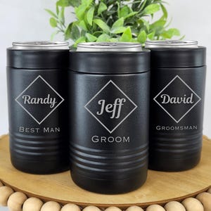 Groomsmen Proposal, Personalized Stainless Steel Can Cooler, Groomsmen Gifts, Beer Can Holder, Bachelor Party Gift For Guys, Groomsmen Gifts