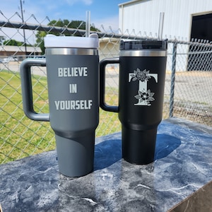 Personalized 40oz Tumbler with Handle/Custom Insulated Stainless Steel Travel Mug, Personalized Tumbler for Women, Bridesmaid Tumbler
