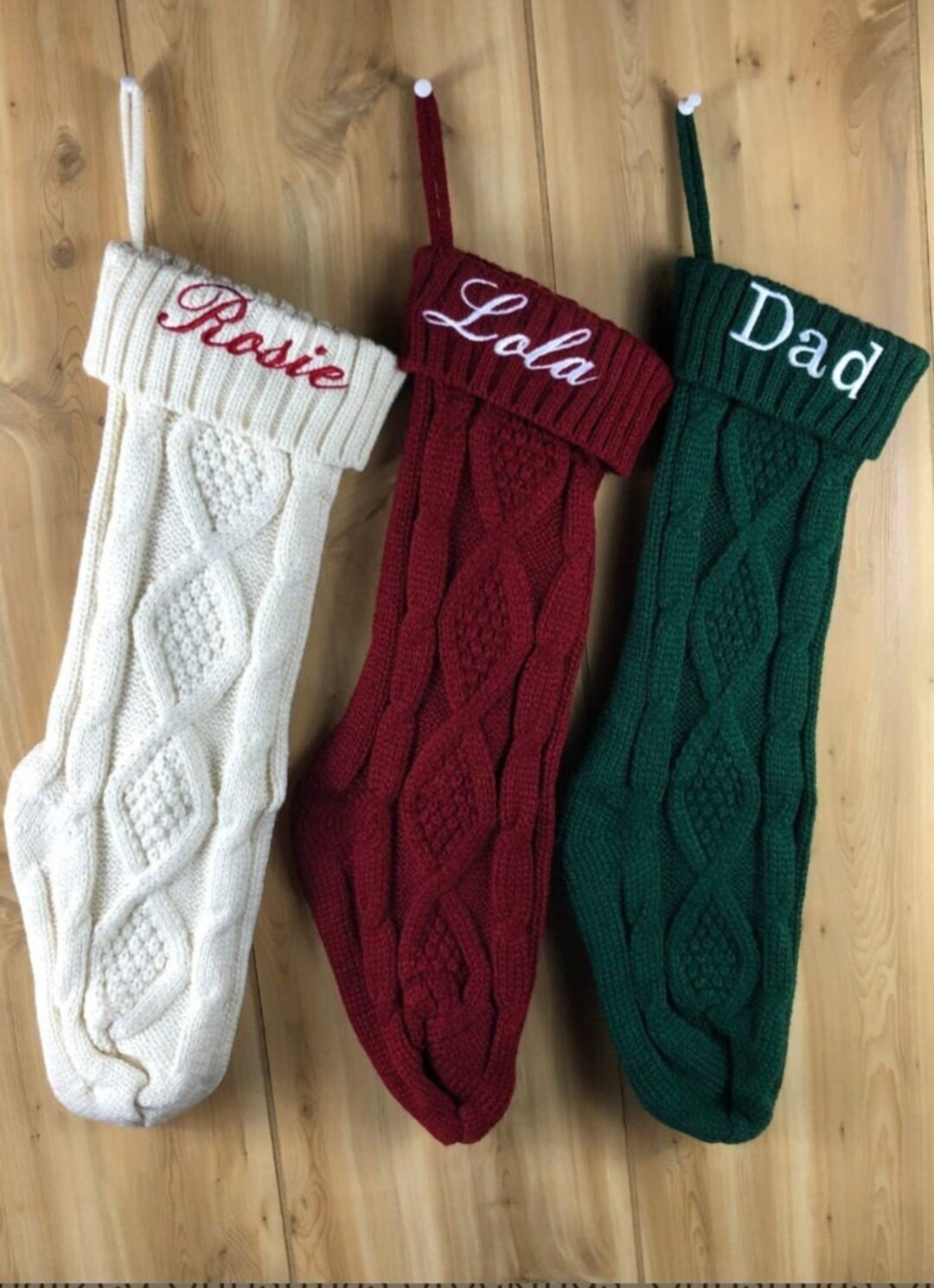 Cable Knit Christmas Stockings Custom Knit Christmas Stockings