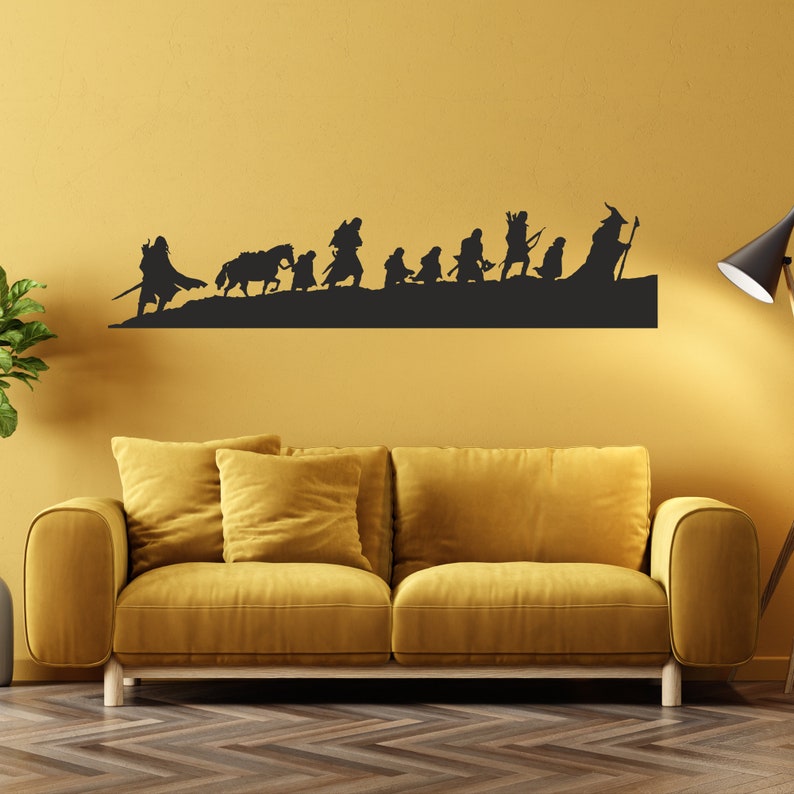Fellowship Metal Art, LOTR, LOTR Decor, Lord of the Rings Art, Hobbits, Wall Hangings, Home Decor, Metal Art