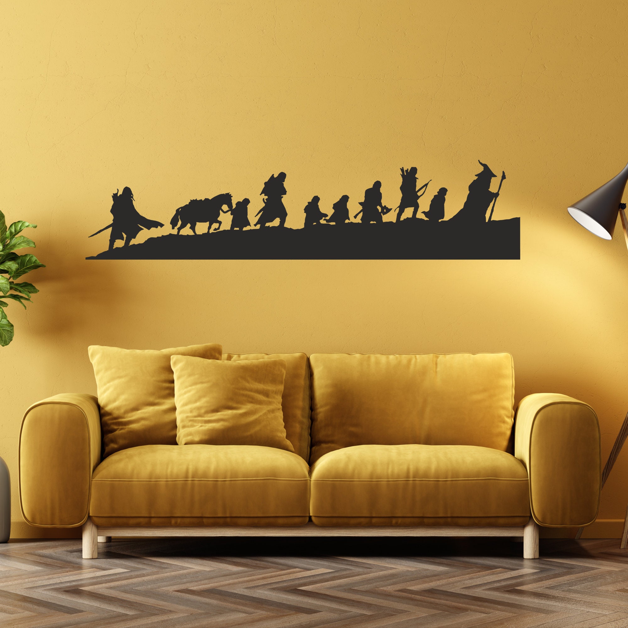 Lord of the Rings Fellowship and The Hobbit Silhouette Wall Art