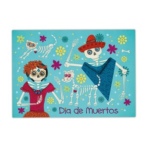 Postkarte "Dia de Muertos", Allerheiligen, Skelette